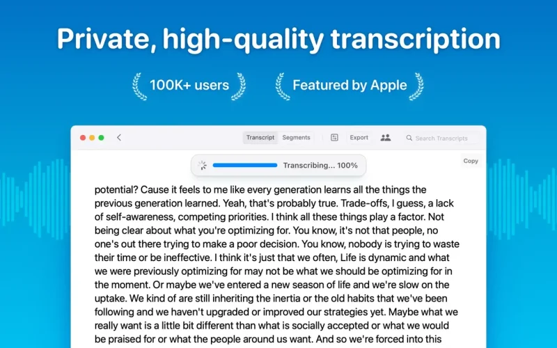 Whisper Transcription screenshot