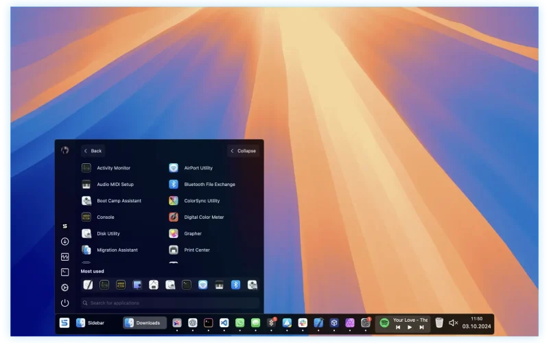 Sidebar screenshot