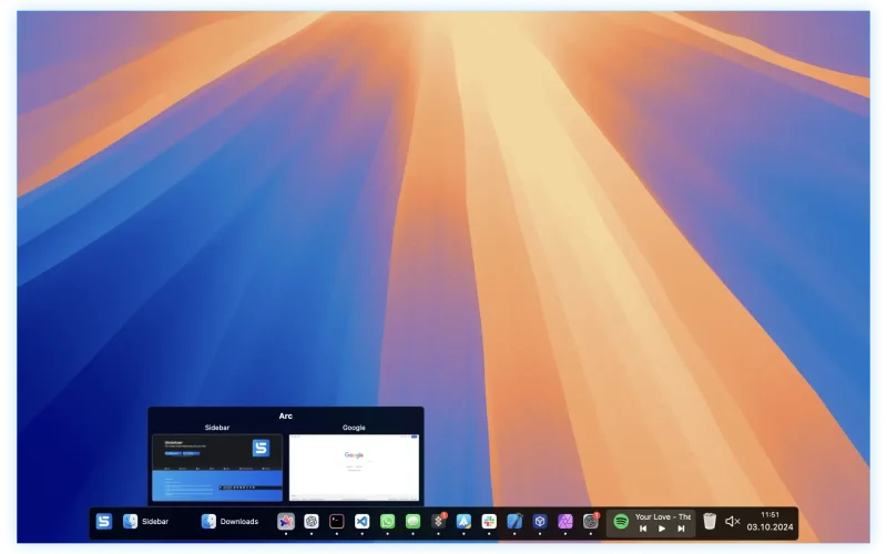 Sidebar screenshot