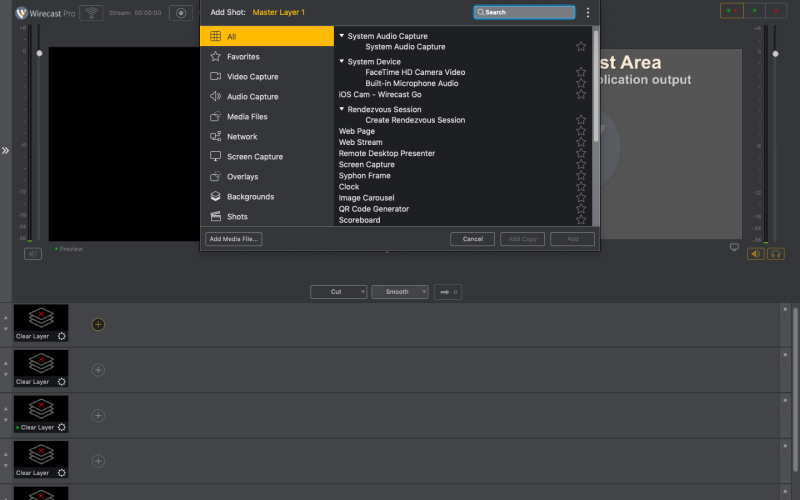 Wirecast Pro screenshot