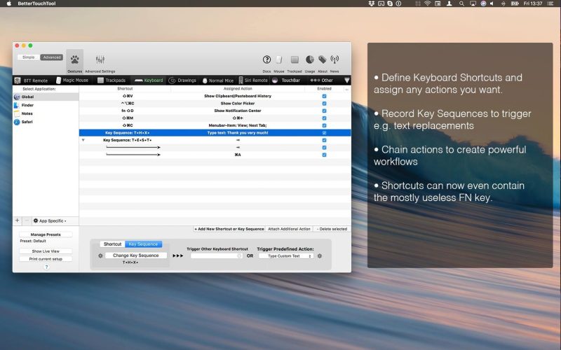 BetterTouchTool screenshot