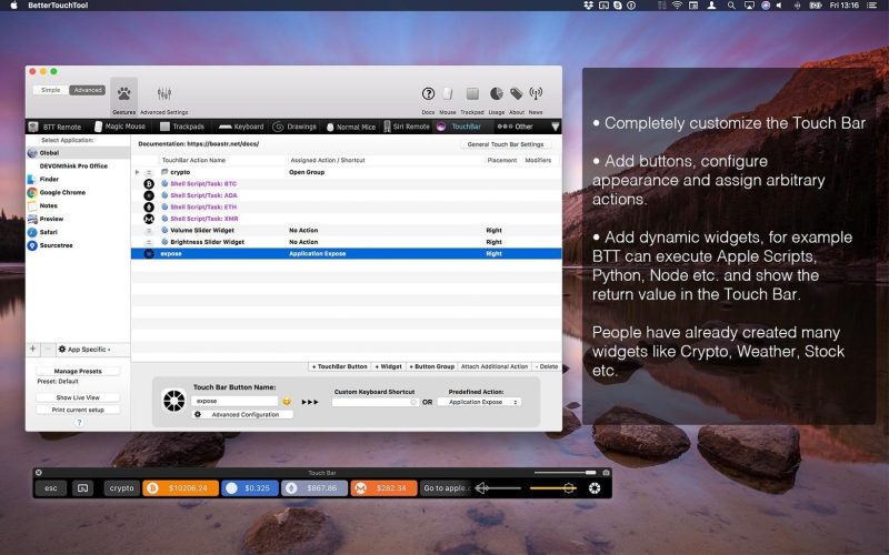 BetterTouchTool screenshot