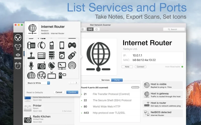 iNet Network Scanner screenshot