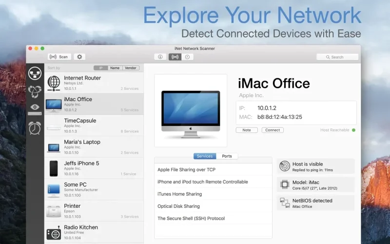 iNet Network Scanner screenshot