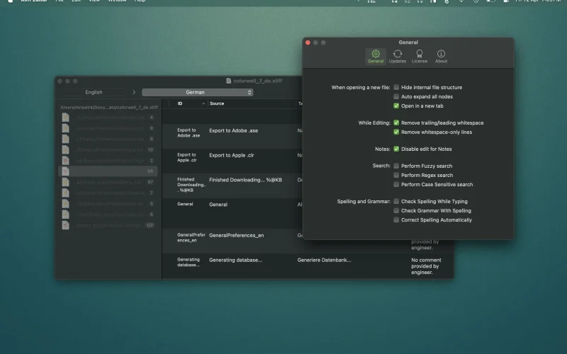 Xliff Editor screenshot