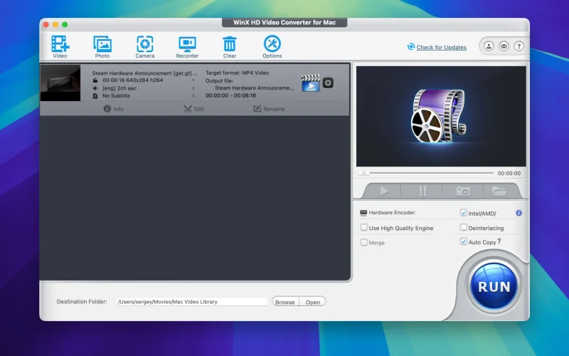 WinX HD Video Converter screenshot